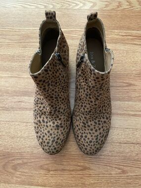 Eva and Zoe Leopard Print Ankle Booties in Brown -